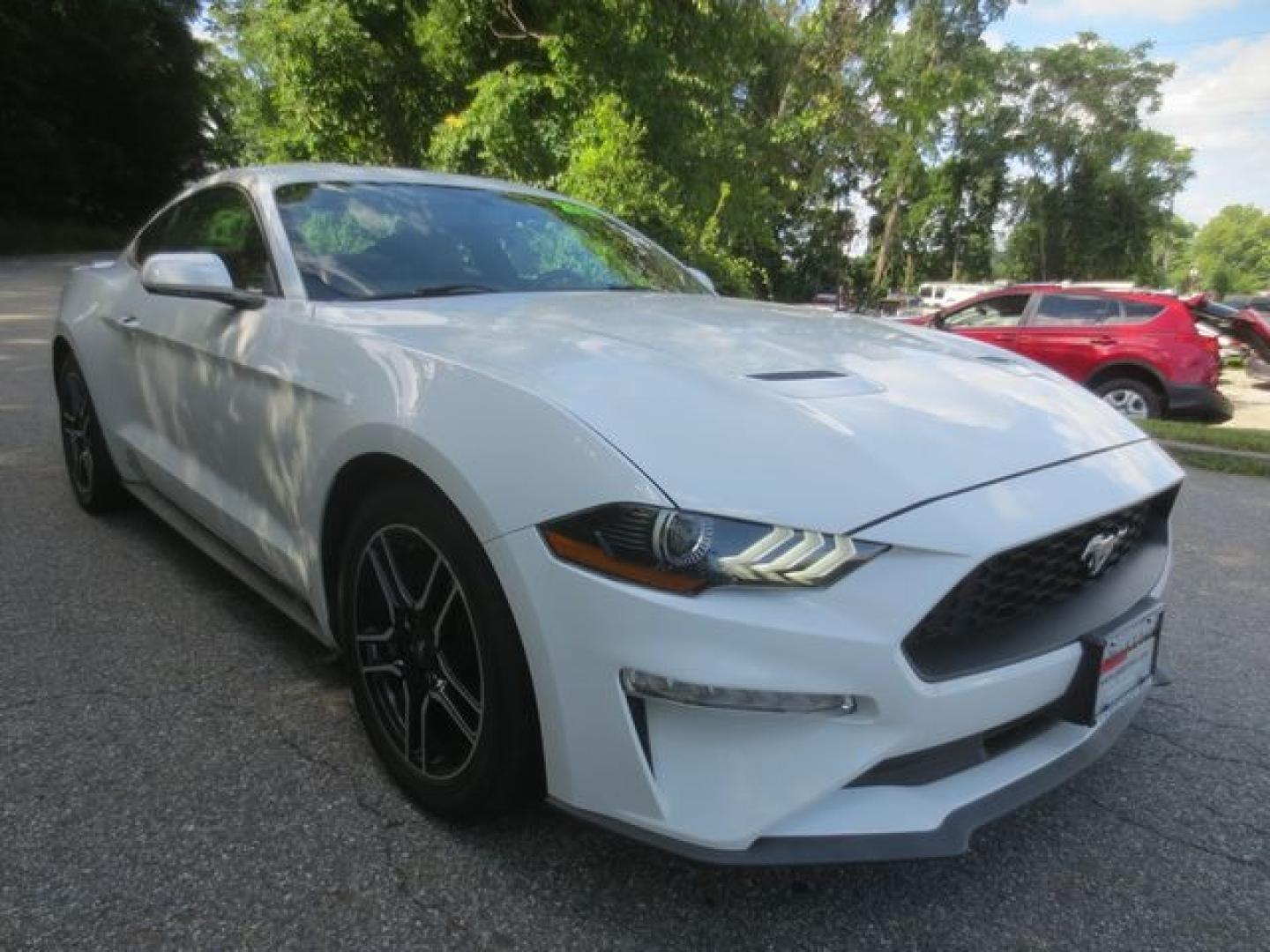 2018 White /Red Ford Mustang ECOBOOST (1FA6P8TH6J5) with an 2.3l 4cyl TURBO engine, Automatic transmission, located at 270 US Route 6, Mahopac, NY, 10541, (845) 621-0895, 41.349022, -73.755280 - Photo#1